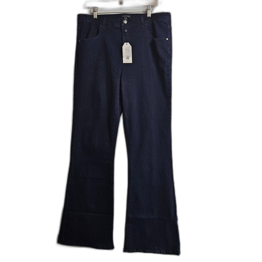 New Universal Standard Flare Sava High Rise Indigo Sz 16 Tall 33" Inseam - Picture 10 of 10